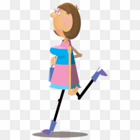 Woman, Female, Cartoon, Character, Walking, Shopping - Girl Walking Cartoon Png, Transparent Png - cartoon eyelashes png