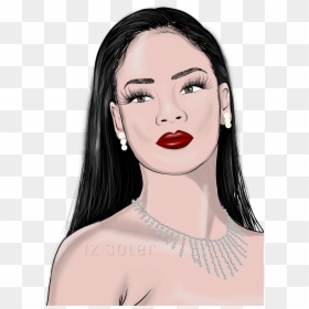 #rihanna #siger #woman #beautiful #cartoon #draw #girl - Beautiful T Girl Cartoon, HD Png Download - cartoon eyelashes png