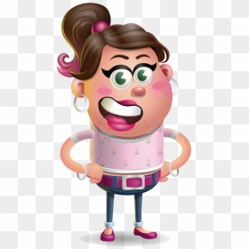 Cute Casual Girl Vector 3d Cartoon Character Aka Molly - Cartoon, HD Png Download - girl vector png