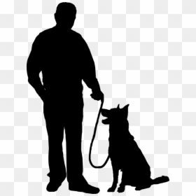 Dog, Walking, Animal, Canine, Friendship, Guard, Human - Man Walking Dog Silhouette, HD Png Download - human walking png