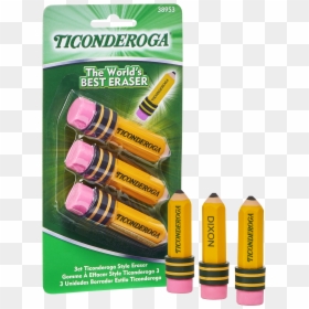 Ticonderoga 3 Pencils, HD Png Download - pink eraser png