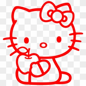 Wall Decal Sticker Hello Kitty Paper - Hello Kitty Valentines Drawing, HD Png Download - kitty ears png