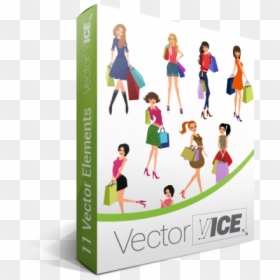 Shopping Girl Vector Pack - Graphic Design, HD Png Download - girl vector png
