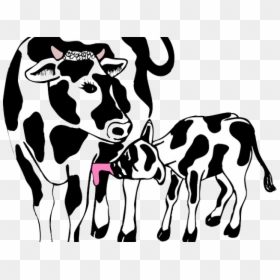 Drawn Farm Animals Svg - Cow And Calf Clipart, HD Png Download - farm animals clipart png