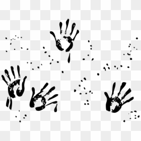 Handprints - Finger Painting Clipart Black And White, HD Png Download - handprints png