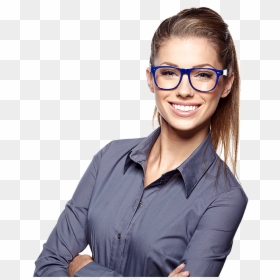 Beautiful Young Woman With Glasses, HD Png Download - korean girl png