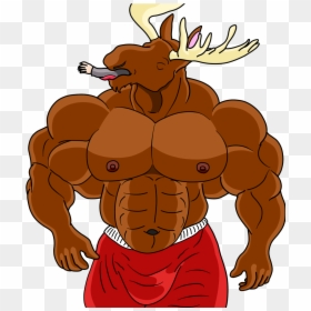 Moose Clipart Muscle - Moose Clipart, HD Png Download - muscular arm png