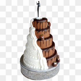 Half And Half Wedding Cake , Png Download - Two Faced Wedding Cake, Transparent Png - wedding cakes png