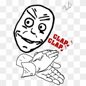 Clap Clap Face White Black Black And White Facial Expression - Clap Meme Png, Transparent Png - clap png