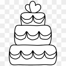 Wedding Cake, Tiers, Icing, Heart, Black And White - Bánh, HD Png Download - wedding cakes png