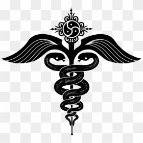 Staff Of Hermes As A Symbol Medicine - Caduceus Tattoo, HD Png Download - medical symbols png