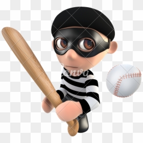 Clip Art D Cartoon Burglar - Cartoon Thief With Stick, HD Png Download - theif png