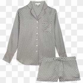 Blouse Pajamas Silk Nightwear Nightshirt - Polka Dot, HD Png Download - blouse png