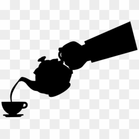 Transparent Pouring Tea Clipart - Pouring Tea Silhouette, HD Png Download - hot tea png