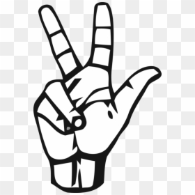 Line Art,thumb,wing - Sign Language Number 3, HD Png Download - sign language png
