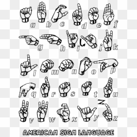 American Sign Language Asl Coloring Pages - Sign Language Alphabet Png, Transparent Png - sign language png