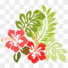 Hibiscus, Flower, Leaf, Foliage - Beach Flower Clip Art, HD Png Download - hawaiian flower vector png