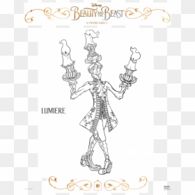 Beauty And The Beast Lumiere Drawing, HD Png Download - beauty and the beast 2017 png