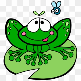 Green,leaf,cartoon,line Art,clip Book,art - Lily Pad Cartoon Frog, HD Png Download - lily pads png