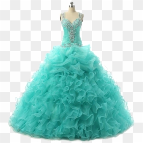 Bridal Gown Png Hd Background - Mint Green Princess Prom Dress, Transparent Png - gown png