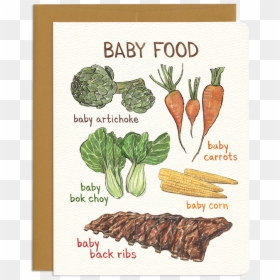 Punny Baby Veggie Greeting Card - Broccoli, HD Png Download - bok choy png