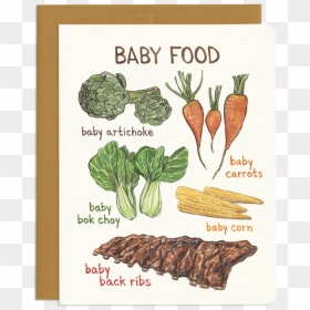 Punny Baby Veggie Greeting Card - Broccoli, HD Png Download - bok choy png