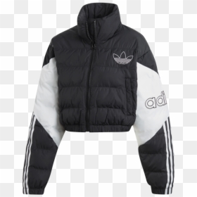 Adidas Originals Cropped Puffer Jacket Black Ed7598 - Adidas Red Puffer Jacket, HD Png Download - adidas white png