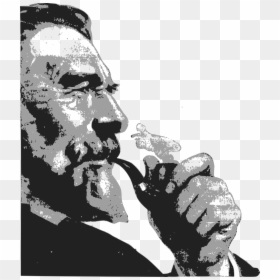 Transparent Tobacco Pipe Png - Old Man Smoking Pipe Drawing, Png Download - tobacco pipe png