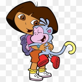 Dora The Explorer Clip - Dora The Explorer And Boots Hugging, HD Png Download - hugs png