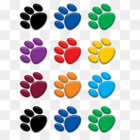 Tcr5116 Colorful Paw Prints Mini Accents Image - Colorful Pawprints, HD Png Download - accents png