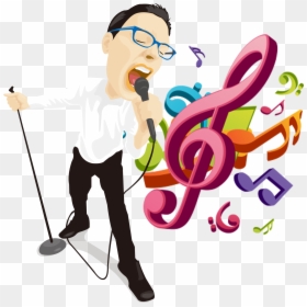Musical Illustration Singing Man - Sing A Song Png, Transparent Png - music note clipart png