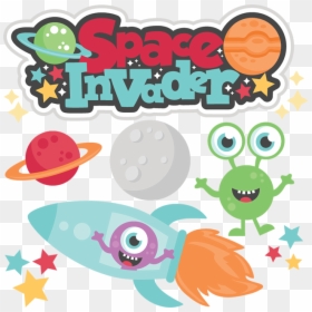 Clipart Rocket Space Invaders - Miss Kate Cuttables Space, HD Png Download - space invaders ship png