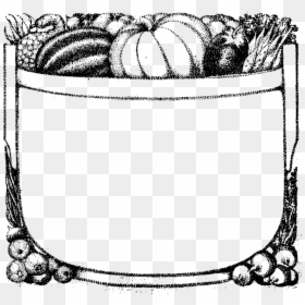 Food And Vegetables Png Black And White - Thanksgiving Frame Clipart Black And White, Transparent Png - fruits and veggies png
