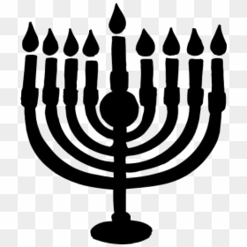 Golden Menorah With Lit Candles Png Hd Image - Hanukkah, Transparent Png - lit candle png