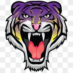 Tiger Face Line Drawing, HD Png Download - lsu tigers logo png