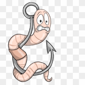 28 Collection Of Fishing Hook Worm Clipart - Worm On Hook Clipart, HD Png Download - earthworm png
