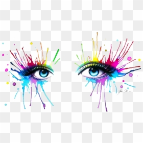 Rainbow Art Eyes , Transparent Cartoons - Rainbow Eye No Background, HD Png Download - bloodshot eyes png