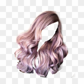 Transparent Pink Wig Png - Long Pastel Lilac Hair, Png Download - wig.png