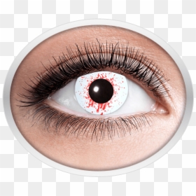 White Red Horror Contact Lenses - Lentille De Contact Bleu, HD Png Download - bloodshot eyes png