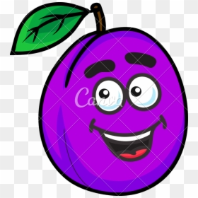 Clip Art Plum Cartoon - Plum With A Face, HD Png Download - plums png