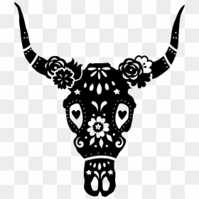Transparent Bull Horns Clipart - Animal Sugar Skull, HD Png Download - bull horns png