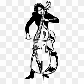 Double Bass - Playing Double Bass Clipart, HD Png Download - double bass png