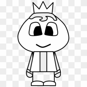 Prince, Crown, Big Eyes, Cartoon Person, Black And - Person With Stitches Cartoon, HD Png Download - princes crown png