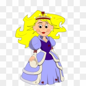 Princes, Dress, Blond, Cartoon, Lavender, Crown, Cute - Transparent Background Queen Clipart, HD Png Download - princes crown png