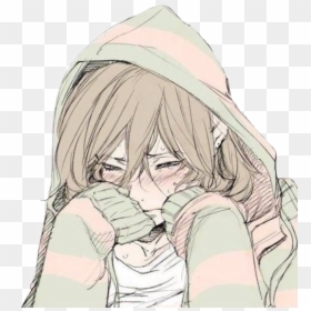 Depressed Anime Girl Drawing, HD Png Download - crying anime girl png