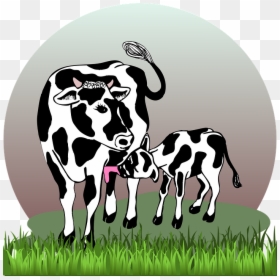 Cow With Calf, Cow, Calf, Cattle, Farm, Agriculture - Cow And Calf Clipart, HD Png Download - cute cow png