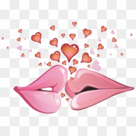 Lips And Hearts Lipstutorial - Valentine's Day, HD Png Download - kissy lips png