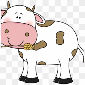 Free Cow Clipart Free Cow Clip Art Cow With Wheat In - Cow Clipart Transparent Background, HD Png Download - cute cow png