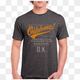 Oklahoma Unisex Heather Charcoal Map Outline Tee - Gildan Dark Heather Shirt, HD Png Download - oklahoma outline png