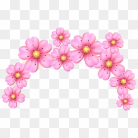 #pink #flower #crown #emoji #pinkfloweremojicrown #remixit - Transparent Flower Crown Emoji, HD Png Download - floral crown png